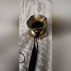 Bag Of Money Brass Bag Elegant Decorative Home Accent with Black Cord Tassel